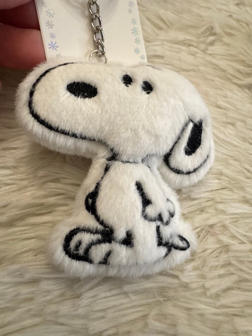 Snoopy plush keychain bag charm  with black outline